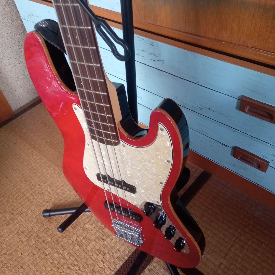 SELVA SAJB-680 エレキベース レッド スタンド 付き