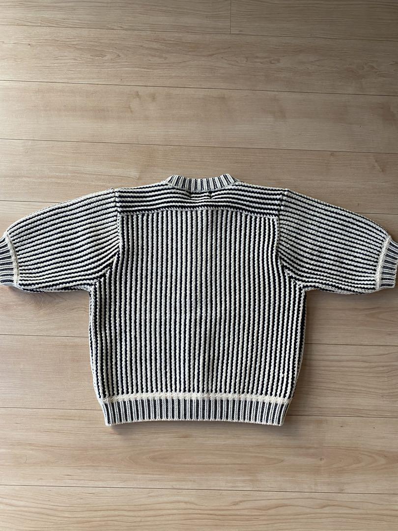 CLANE STRIPE CABLE HALF SLEEVE CARDIGAN - メルカリ