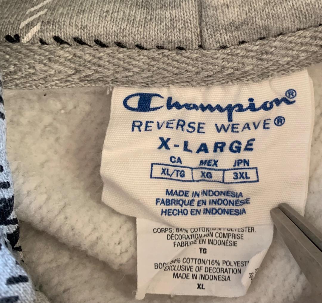 チャンピオン UO別注 リバースウィーブ フーディー グレー チェック XL
