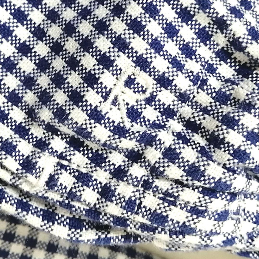 極美品✨45R シャツワンピース ロング ギンガムチェック ロゴ