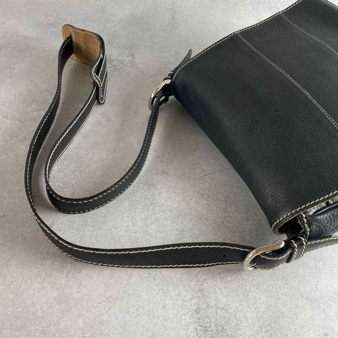 ソメスサドル SOMES ショルダーバッグ レザー 黒 ブラック