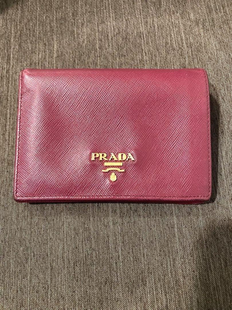PRADA サフィアーノレザー 二つ折り財布 ピンク