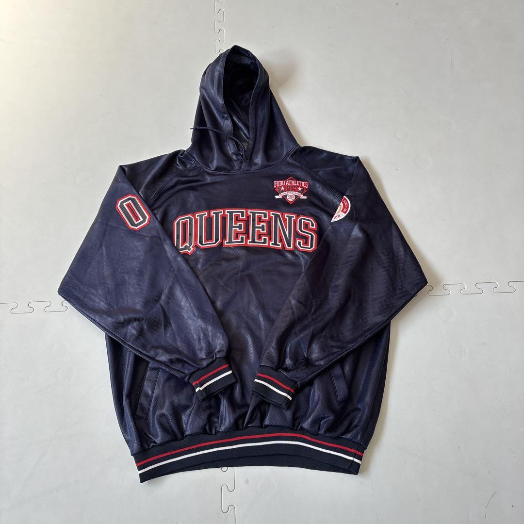 希少 レア FUBU フブ パーカー QUEENS ネイビー
