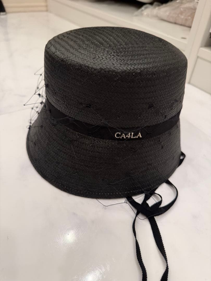 CA4LA ブラック 麦わら帽子