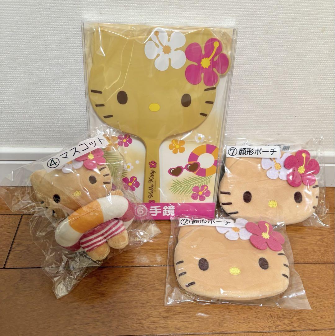 サンリオ当たりくじ キティちゃん　収納ボックス　マスコット　手鏡　ポーチ サンリオ当たりくじ キティちゃん ガングロキティ マスコット