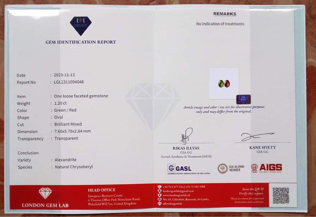 アレキサンドライト天然石 宝石1.20ct NaturalAlexandrite 画像18