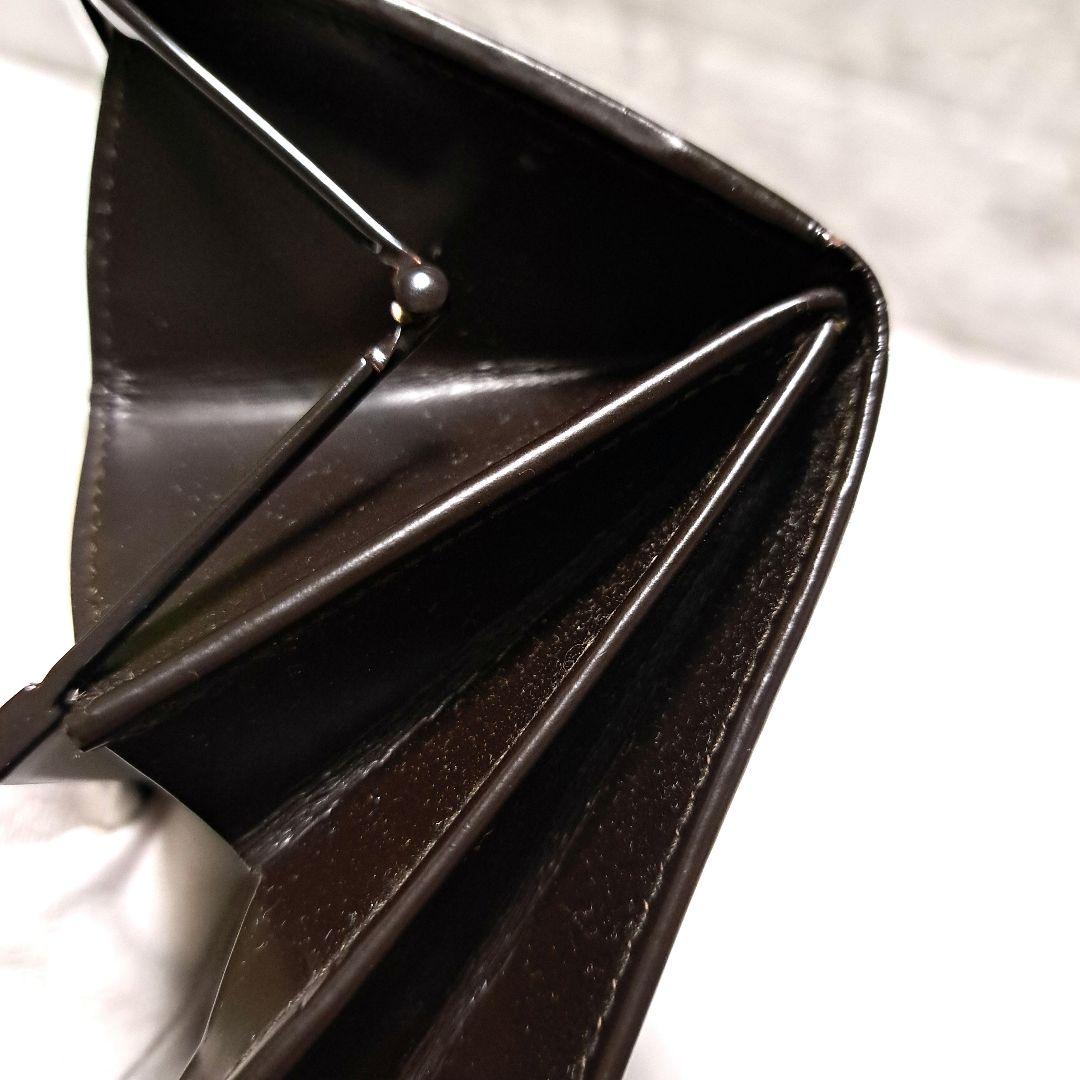 ✨️美品✨️GUCCI グッチ エナメル 長財布 ブラウン がま口 専用箱付き