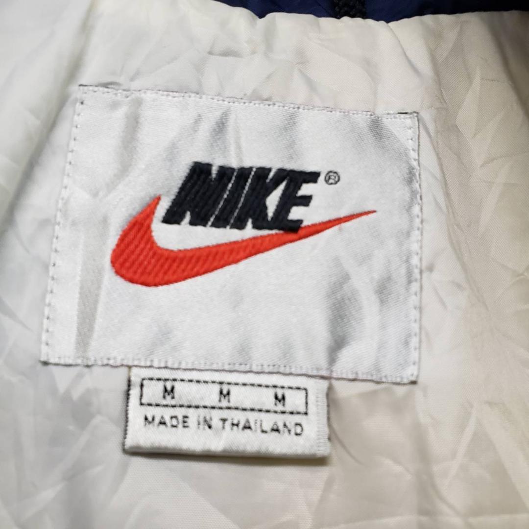 90s 古着】ナイキ ツートンカラー 刺繍 スウッシュ ナイロンジャケッ