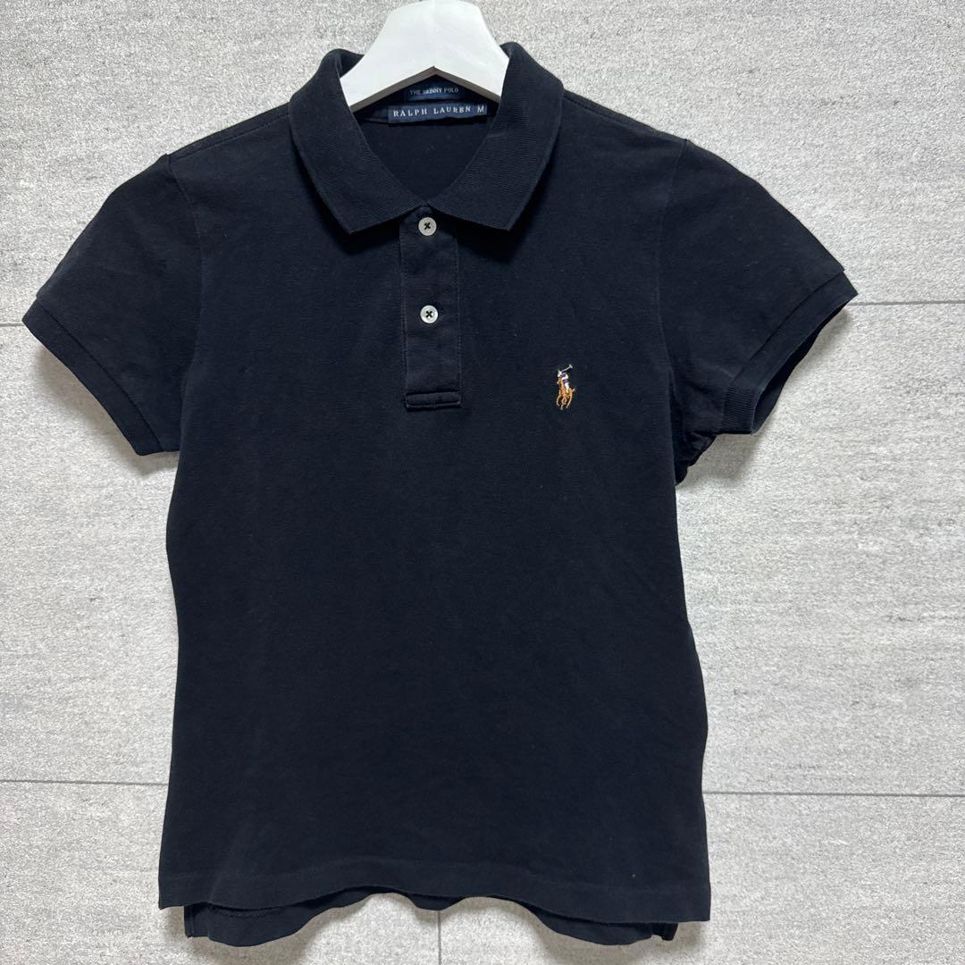 ラルフローレン ポロシャツ 黒 M the skinny polo カラーポニー