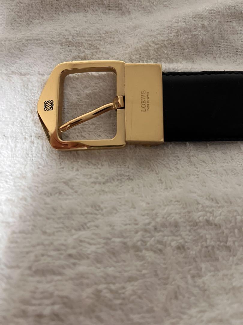 LOEWE カーブドバックルベルト ラウンド ソフト ベルト（クラシックカーフ） ブラック - LOEWE