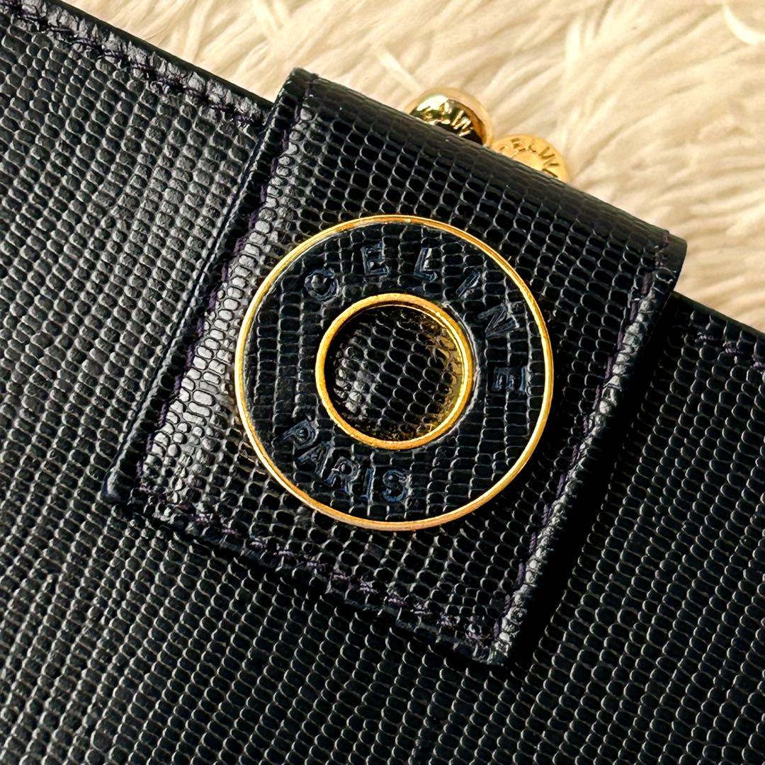 未使用級✨セリーヌ CELINE 長財布 がま口 サークルロゴ ゴールド ロゴ