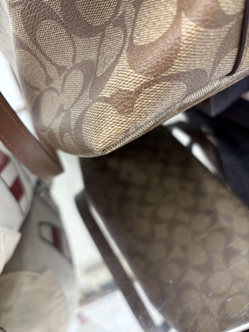 COACHトートバッグ pvc シグネチャー レザー ブラウン