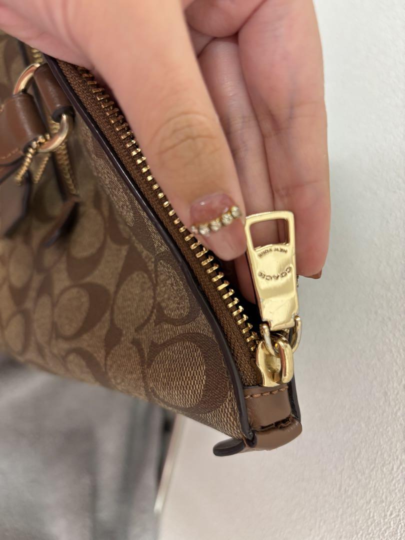 COACHトートバッグ pvc シグネチャー レザー ブラウン