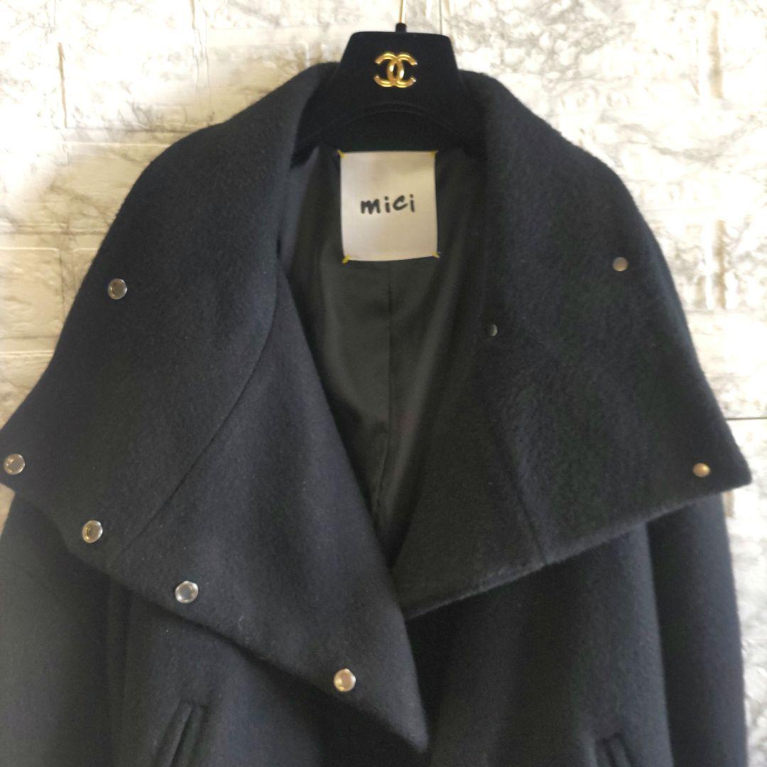 美品✨mici ミチ ローズバッド ビッグスタンドジャケット 黒 M 美品✨mici ミチ ローズバッド ビッグスタンドジャケット 黒 M
