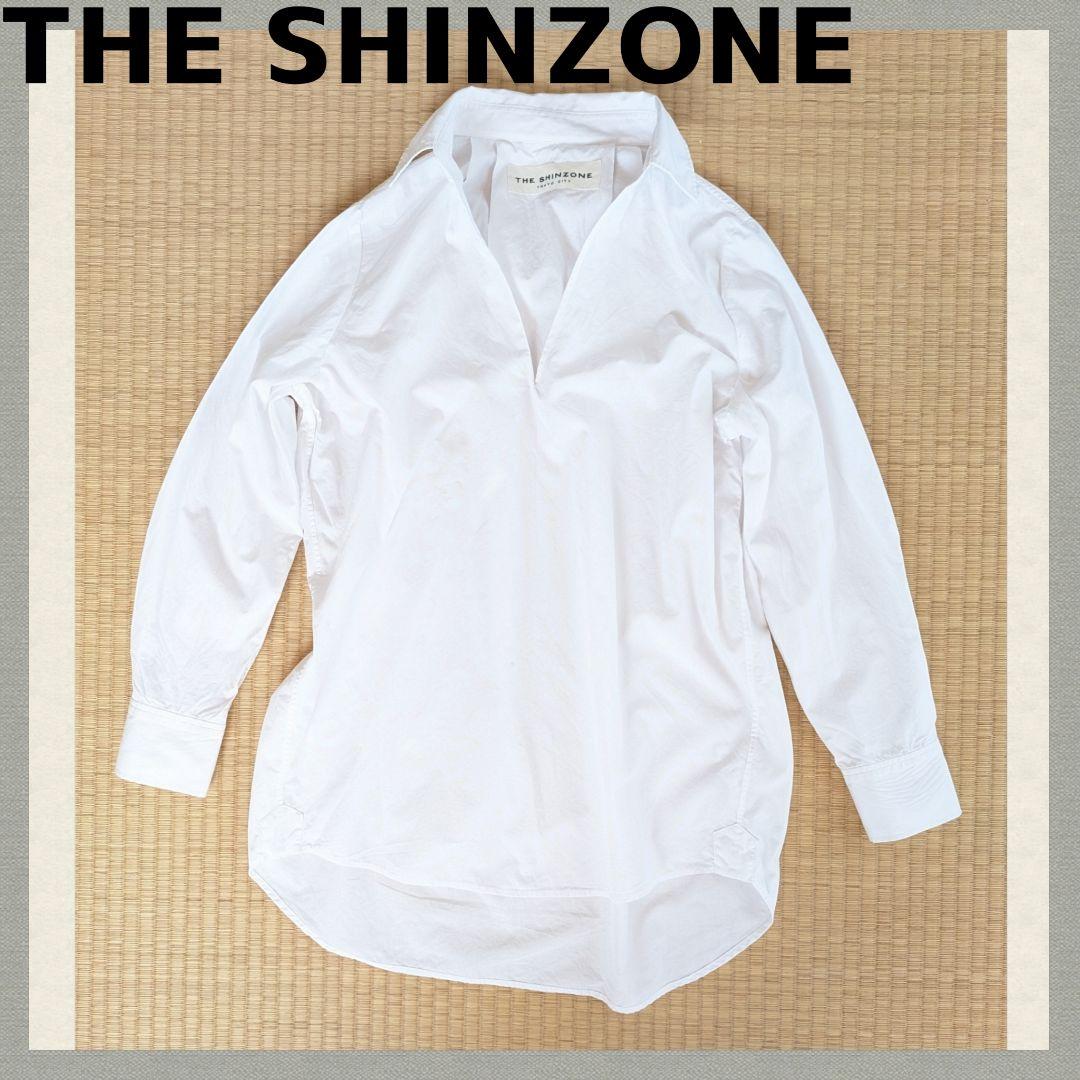 ＃ THE SHINZONE スキッパーシャツ プルオーバー ホワイト 後丈長め