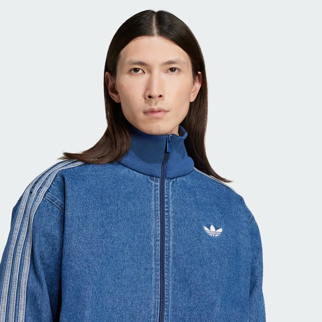 S 新品 adidas デニム ファイヤーバード トラックトップ 国内正規品