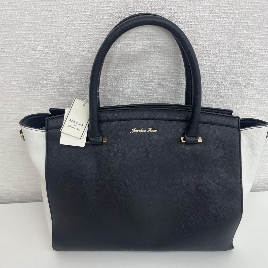Jewelna Rose トートバッグ ブラック/ホワイト 訳あり品