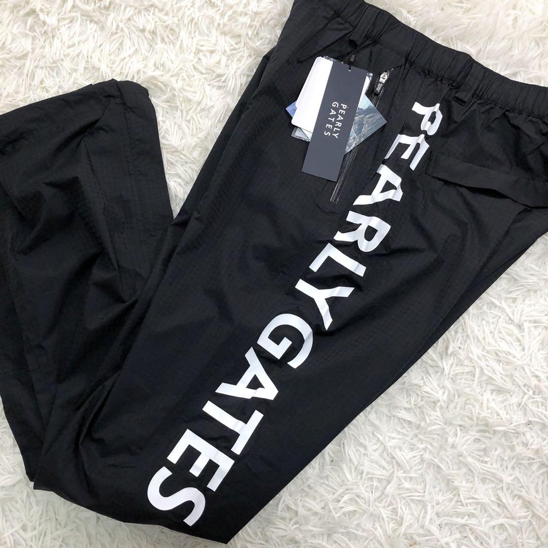 新品】PEARLY GATES 透湿防水 ドビー柄 レインパンツ ブラック 1