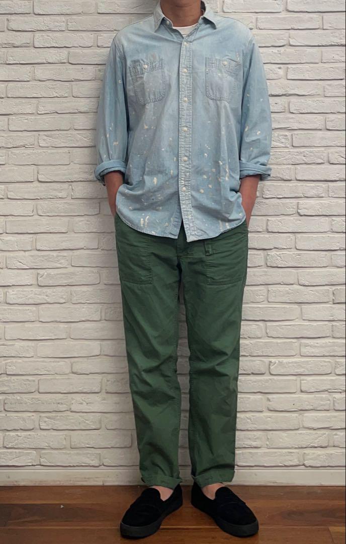 美品【ラルフローレン】ユーズド加工 ペンキ加工 シャンブレー