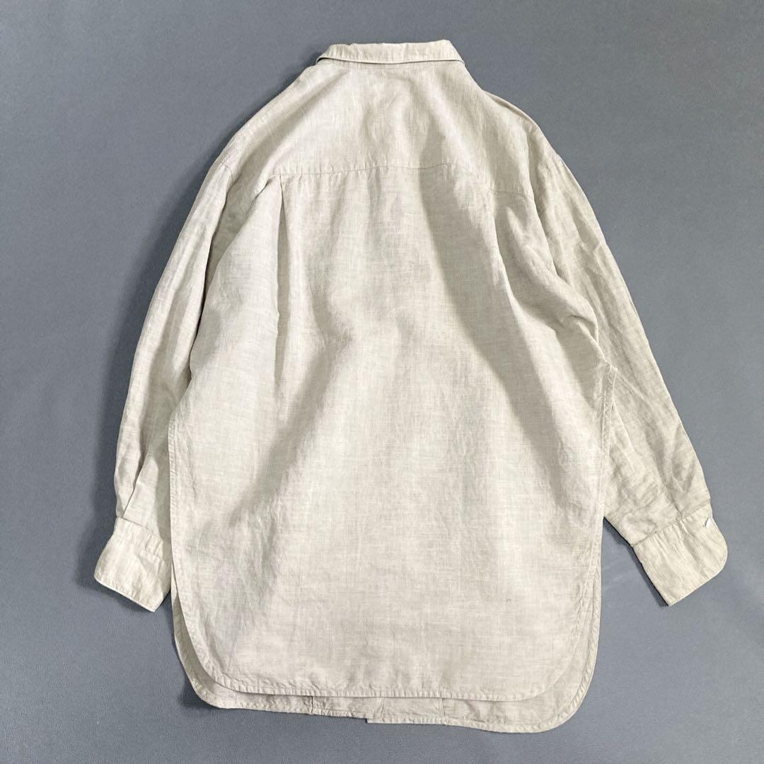 フィナモレ コットンリネンロングシャツ 40サイズ ベージュ