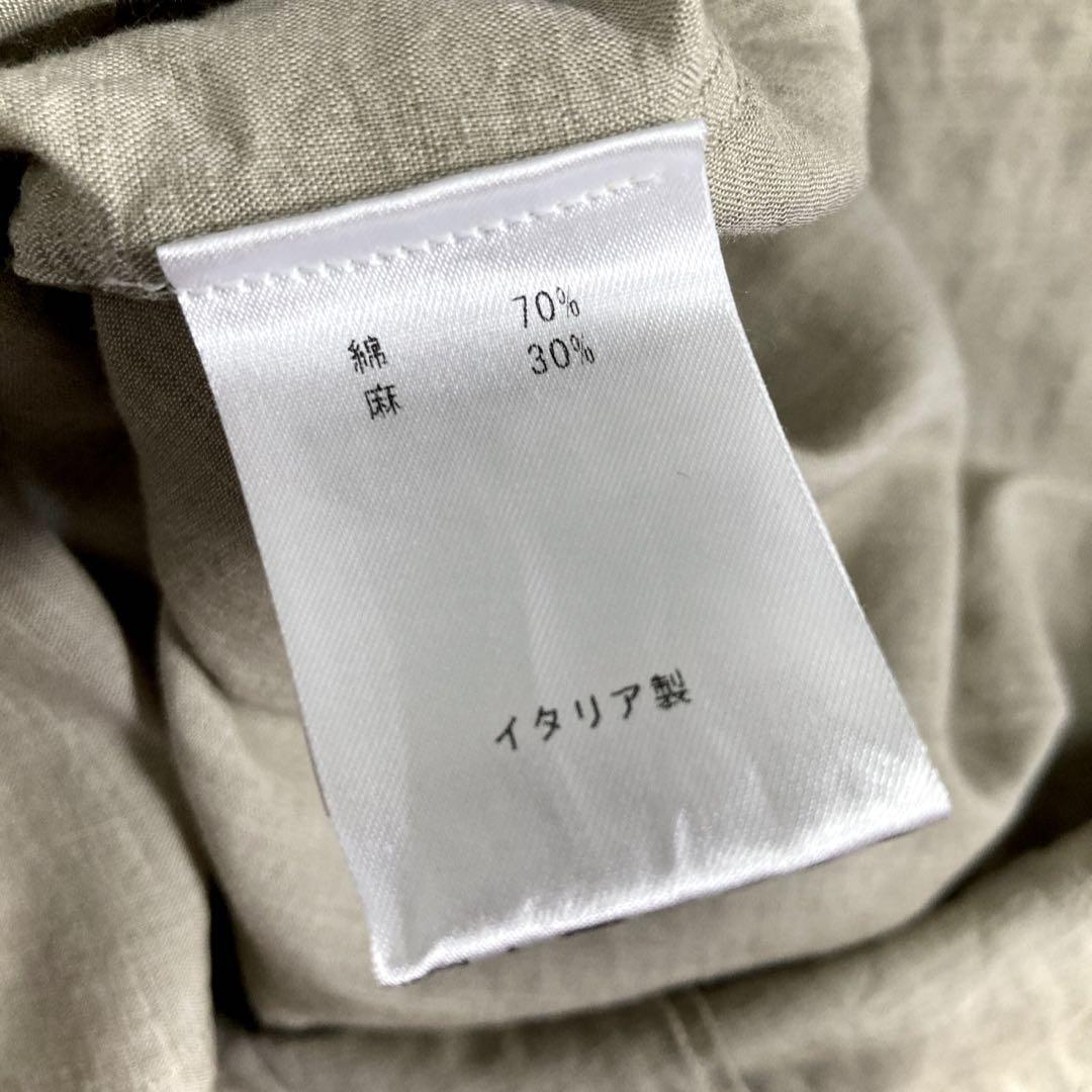フィナモレ コットンリネンロングシャツ 40サイズ ベージュ