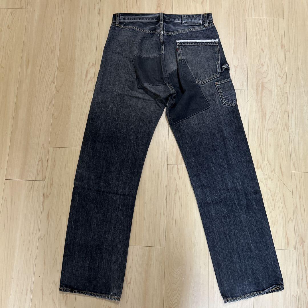 極美品【GOWEST】ゴーウエストパッチワークデニムパンツFブルー