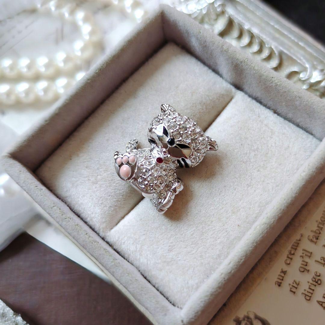 SWAROVSKI スワロフスキー 猫 キャット タックピン ピンブローチ