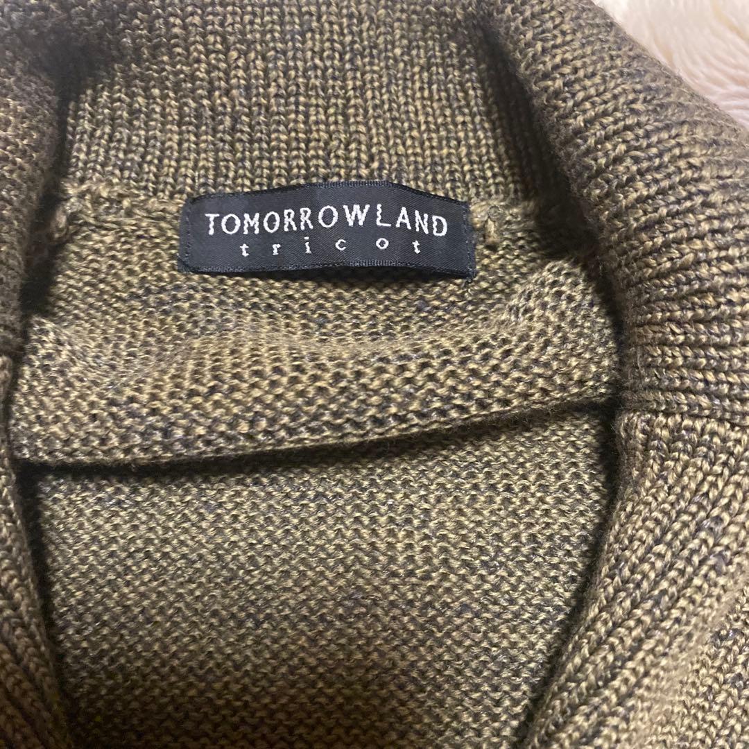 TOMORROWLAND tricot コットンリネン　カーディガン　カーキ　M