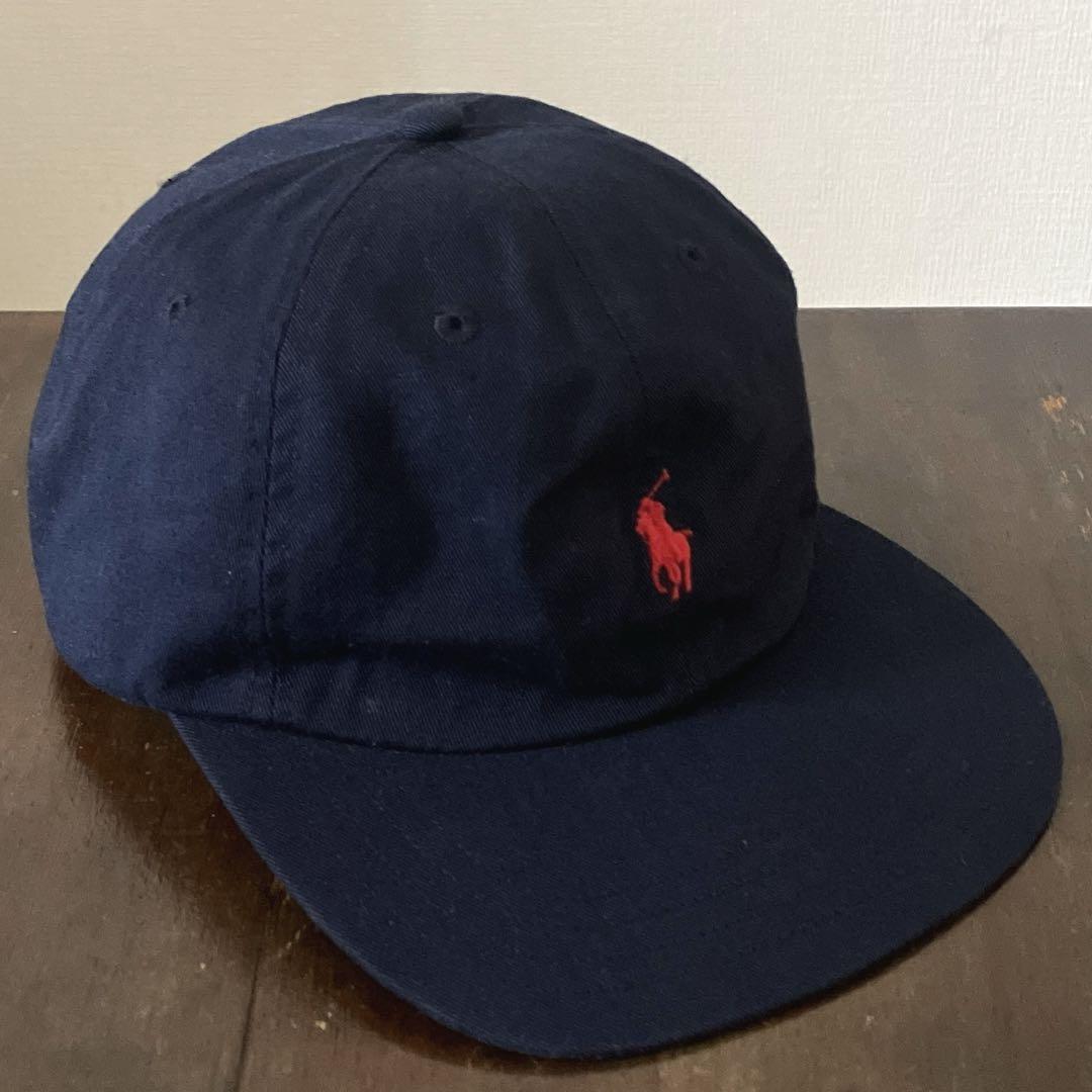 90s 【台湾製】ラルフローレン　キャップ　緑つば