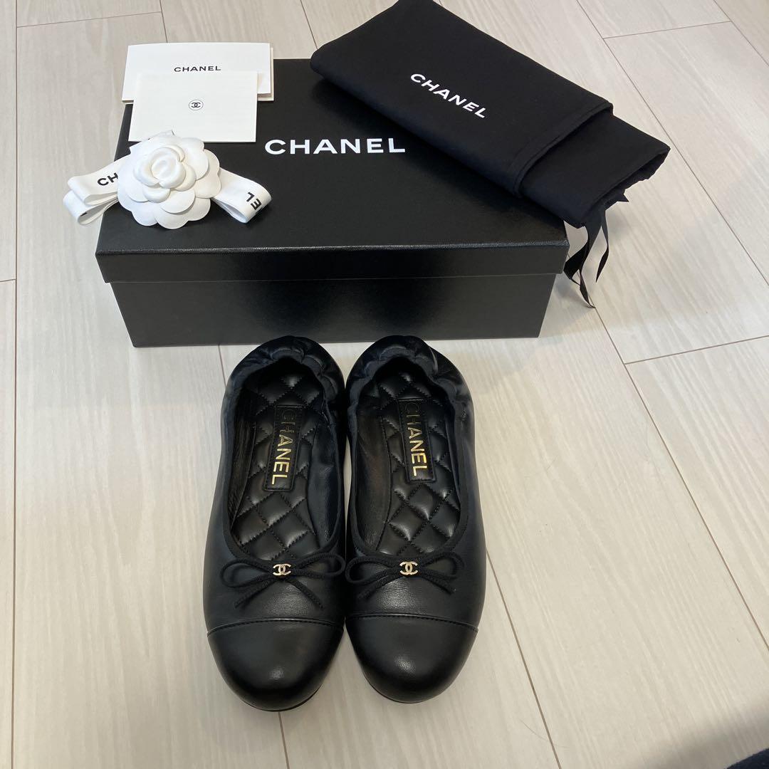 CHANEL 24/25C バレリーナ シューズ ブラック　37.5