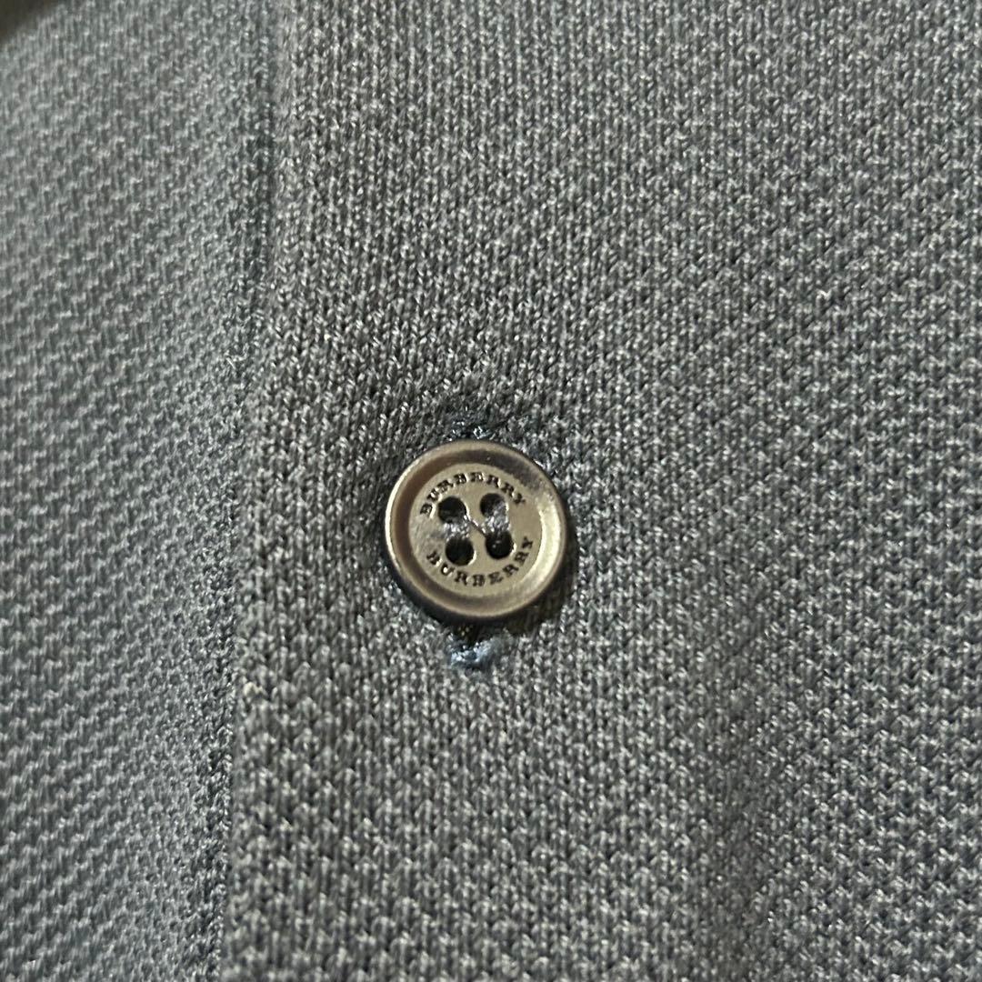 【美品】BURBERRY ノバチェック ポロシャツ 刺繍ロゴ ネイビー S-M