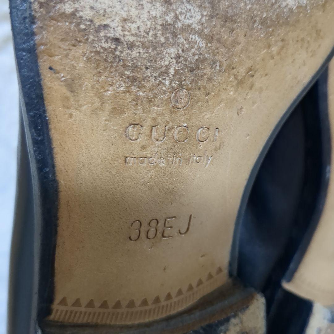 【美品】GUCCI グッチ ホースビットローファー ブラック 38EJ 画像9
