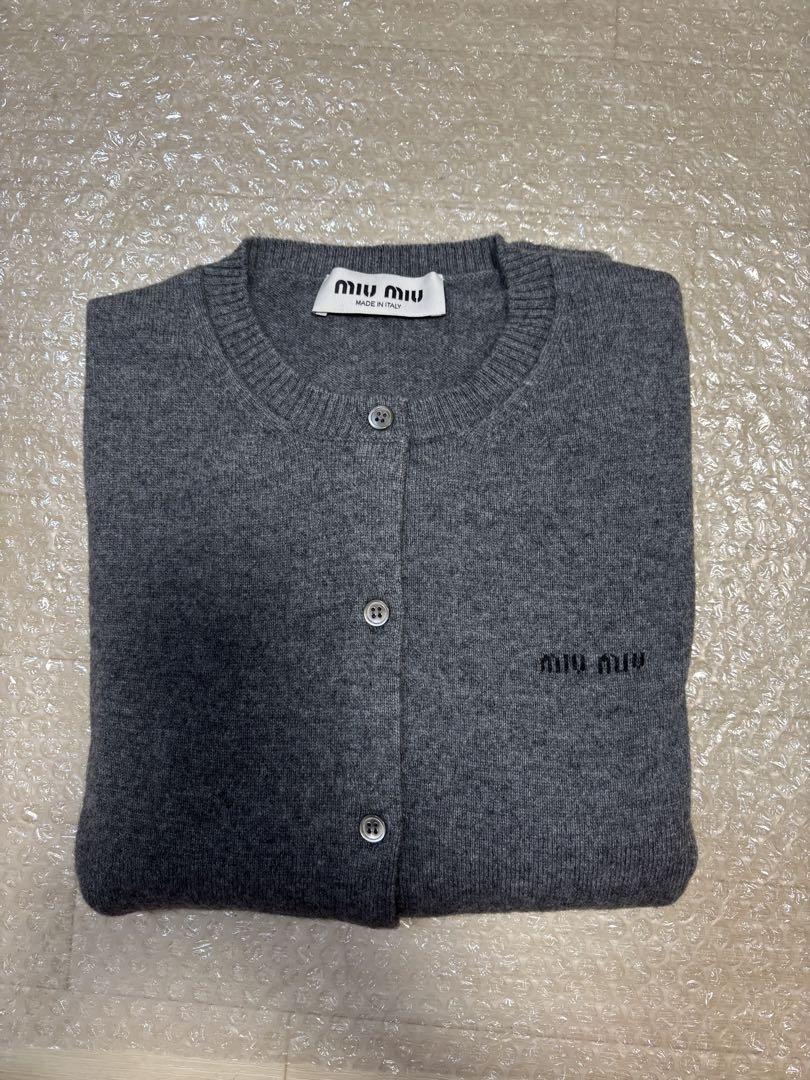 miu miu グレー ニットカーディガン 40