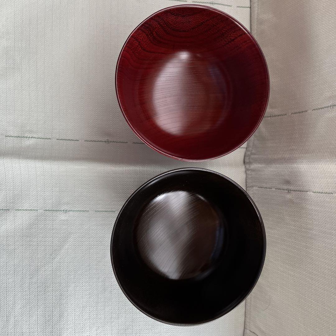 漆器 椀 赤と黒 2個セット