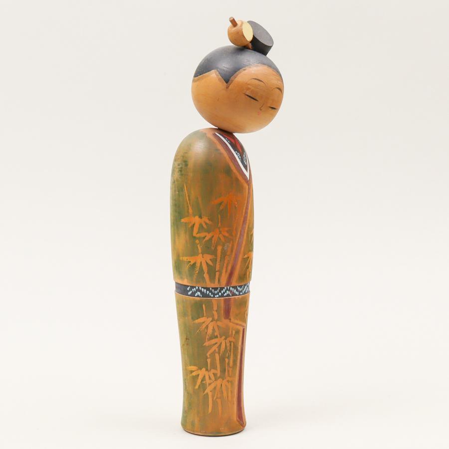 佐藤翠嵯 竹画創作こけし 23cm 郷土玩具 置物