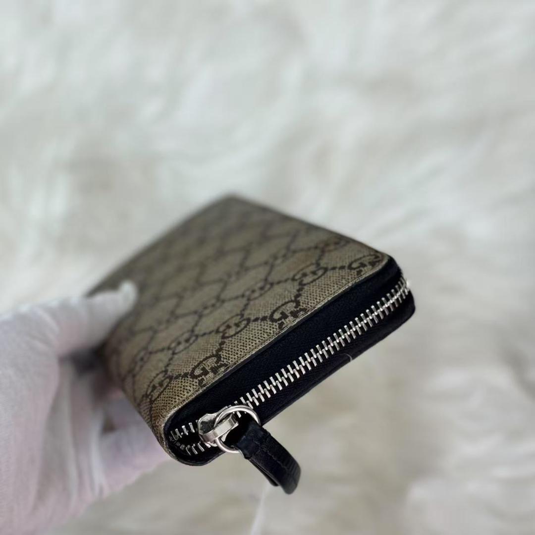 GUCCI グッチ GGスプリーム スネーク ラウンドファスナー 長財布