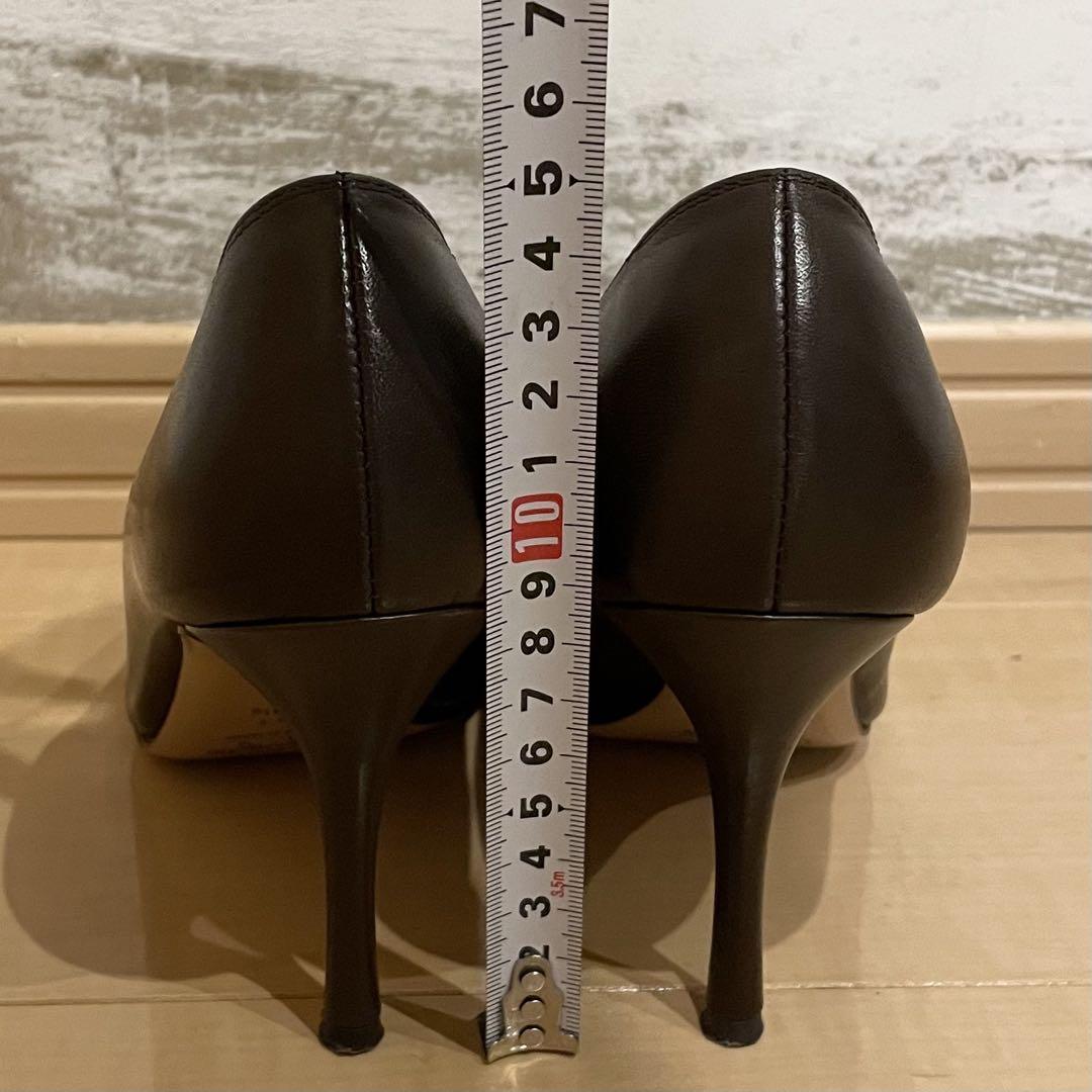 ワールド オンラインストア 美品】銀座かねまつ パンプス ポイン ダークブラウン レザー 靴