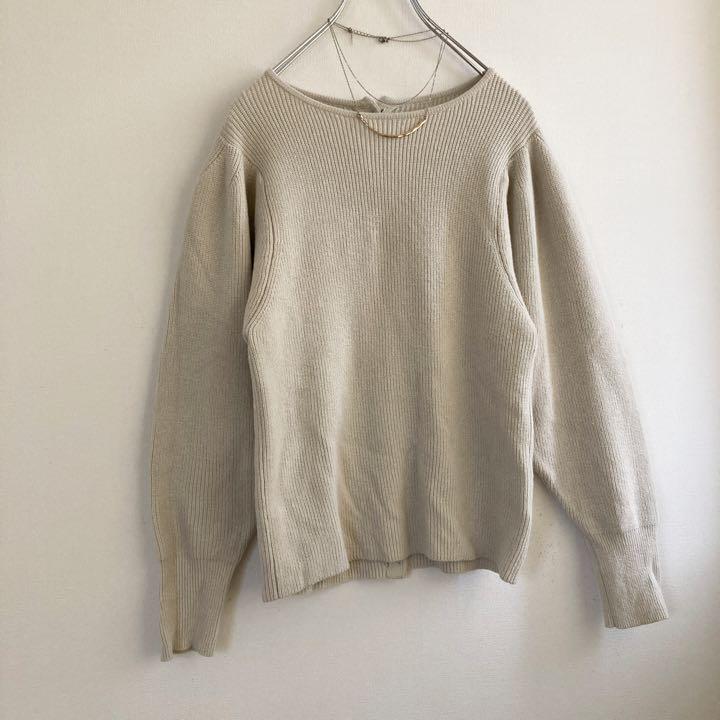 ☆イエナ☆コットンアクリル畦パフプルオーバー ベージュ - メルカリ