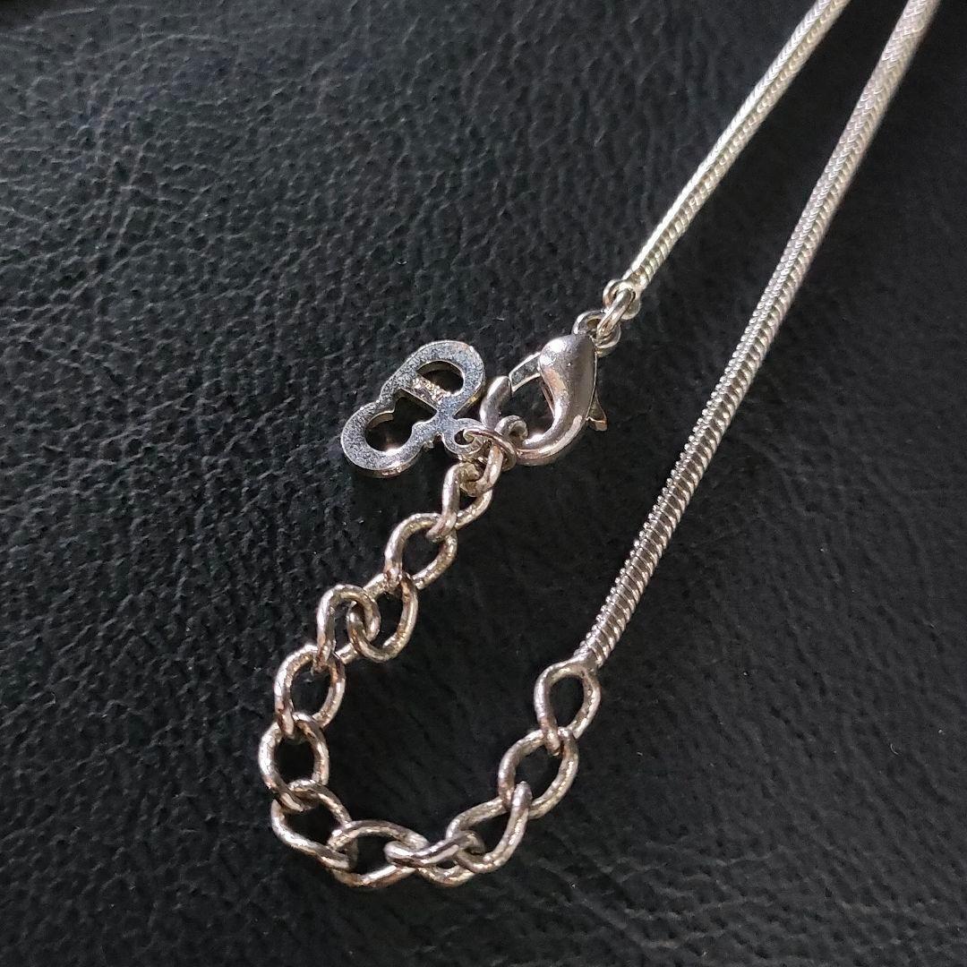 良品】Dior ディオール ネックレス シルバー プレート Diorロゴ