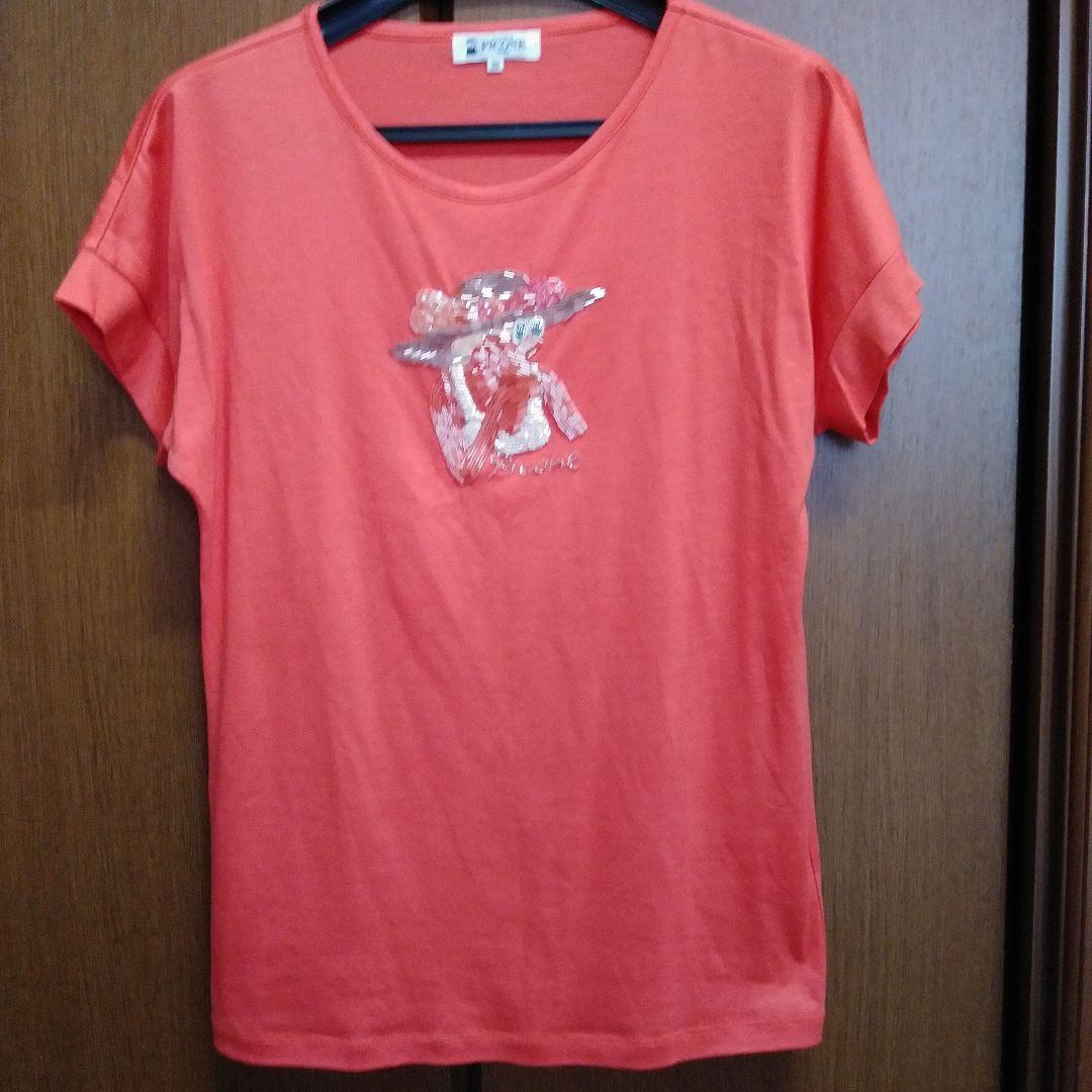 まあ　4点おまとめ　ピッコーネ　刺繍、ビーズ　Tシャツ　38 PICONE ビーズ刺繍 Tシャツ 38 オレンジ - メルカリ