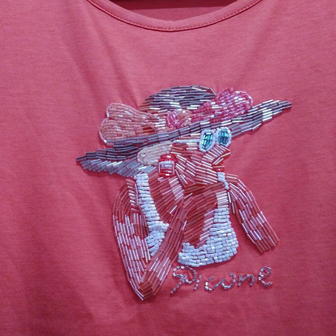 まあ　4点おまとめ　ピッコーネ　刺繍、ビーズ　Tシャツ　38 PICONE ビーズ刺繍 Tシャツ 38 オレンジ - メルカリ