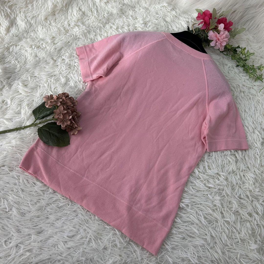 GUCCI グッチ レディース Lサイズ ピンク 半袖 ニット カシミヤ100% awardsandwinners.com