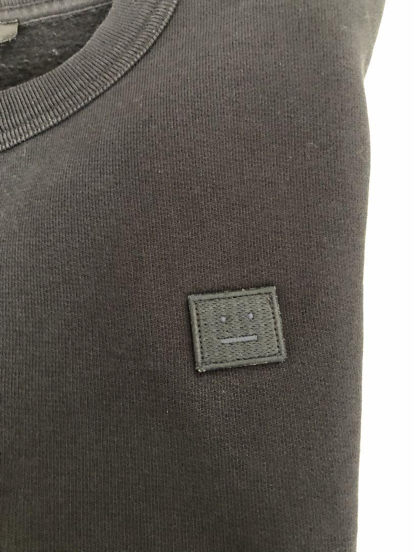 Acne studios フェイス ロゴ パッチ スウェット　　ブラックxs
