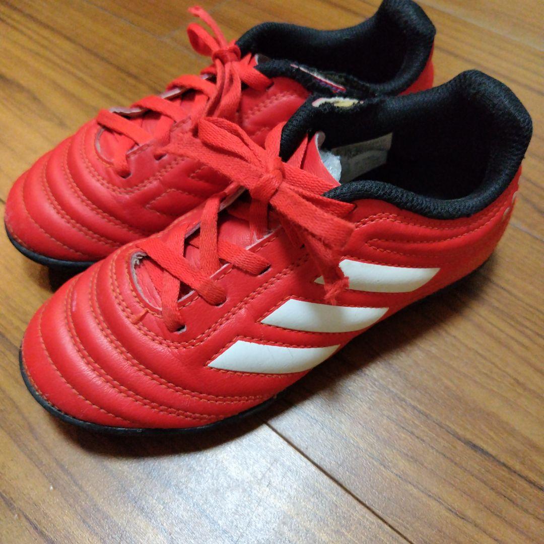 adidas 赤 サッカーシューズ18cm - メルカリ