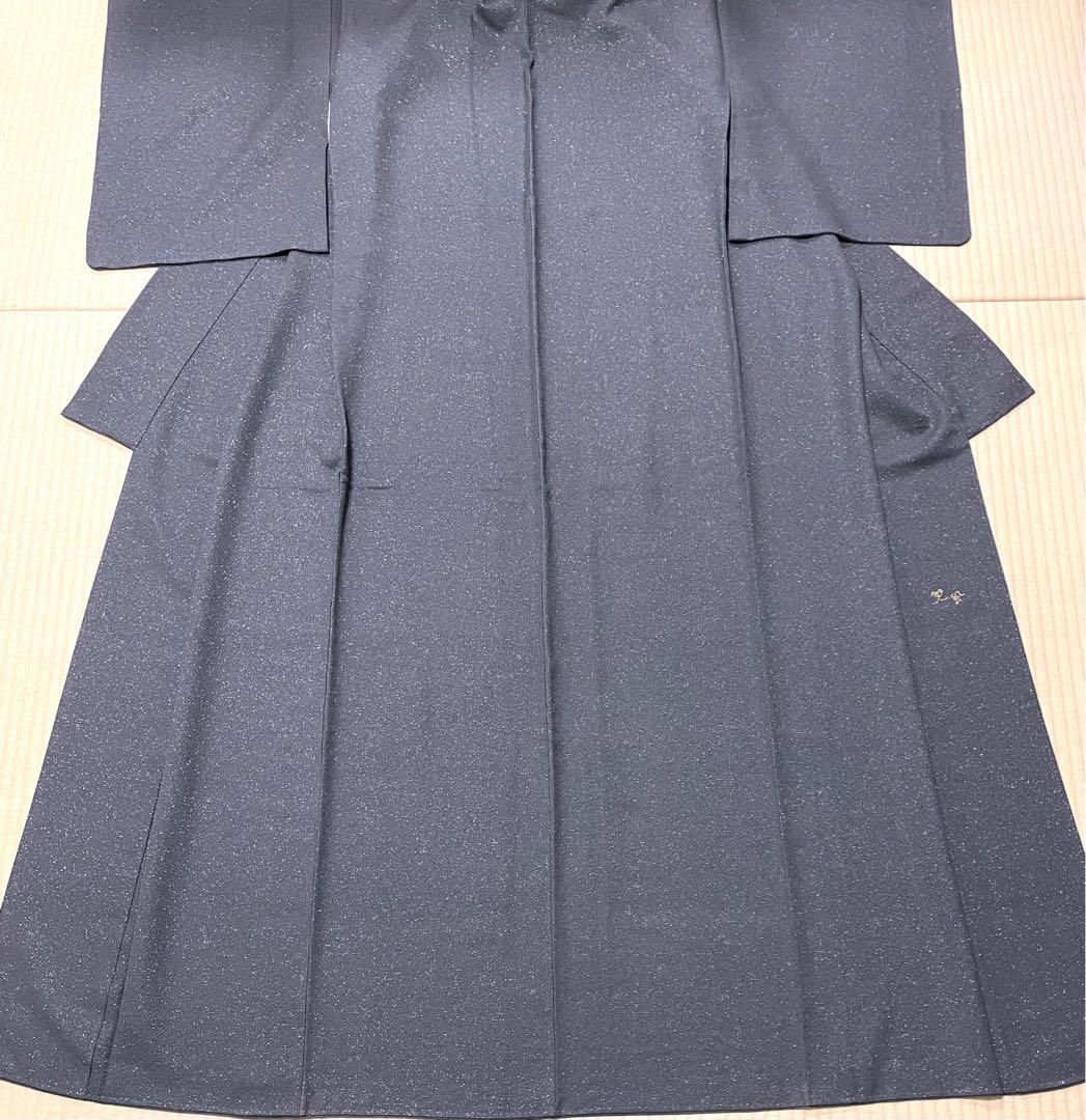 個性的 作家物 グレー×銀通し キラキラ 紬 紋なし 個性的 作家物 グレー×銀通し キラキラ 紬 紋なし