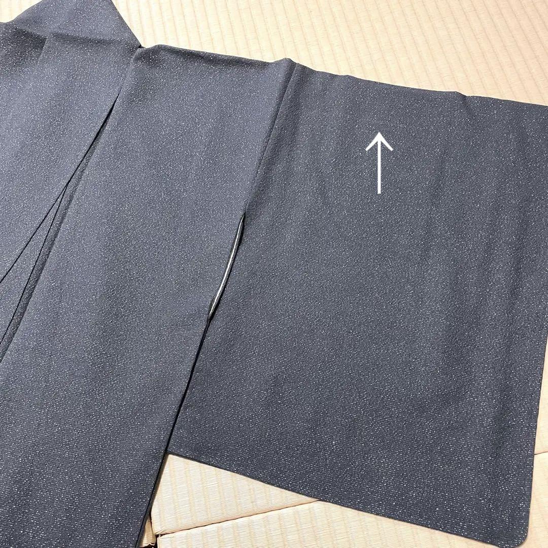 個性的 作家物 グレー×銀通し キラキラ 紬 紋なし 個性的 作家物 グレー×銀通し キラキラ 紬 紋なし