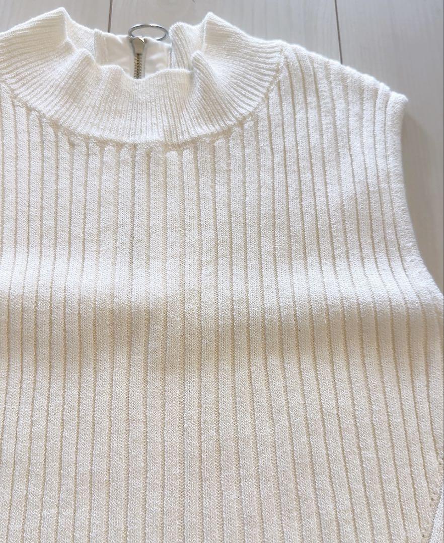 【新品タグ付き】Mystradaリネン混ボトルニット白