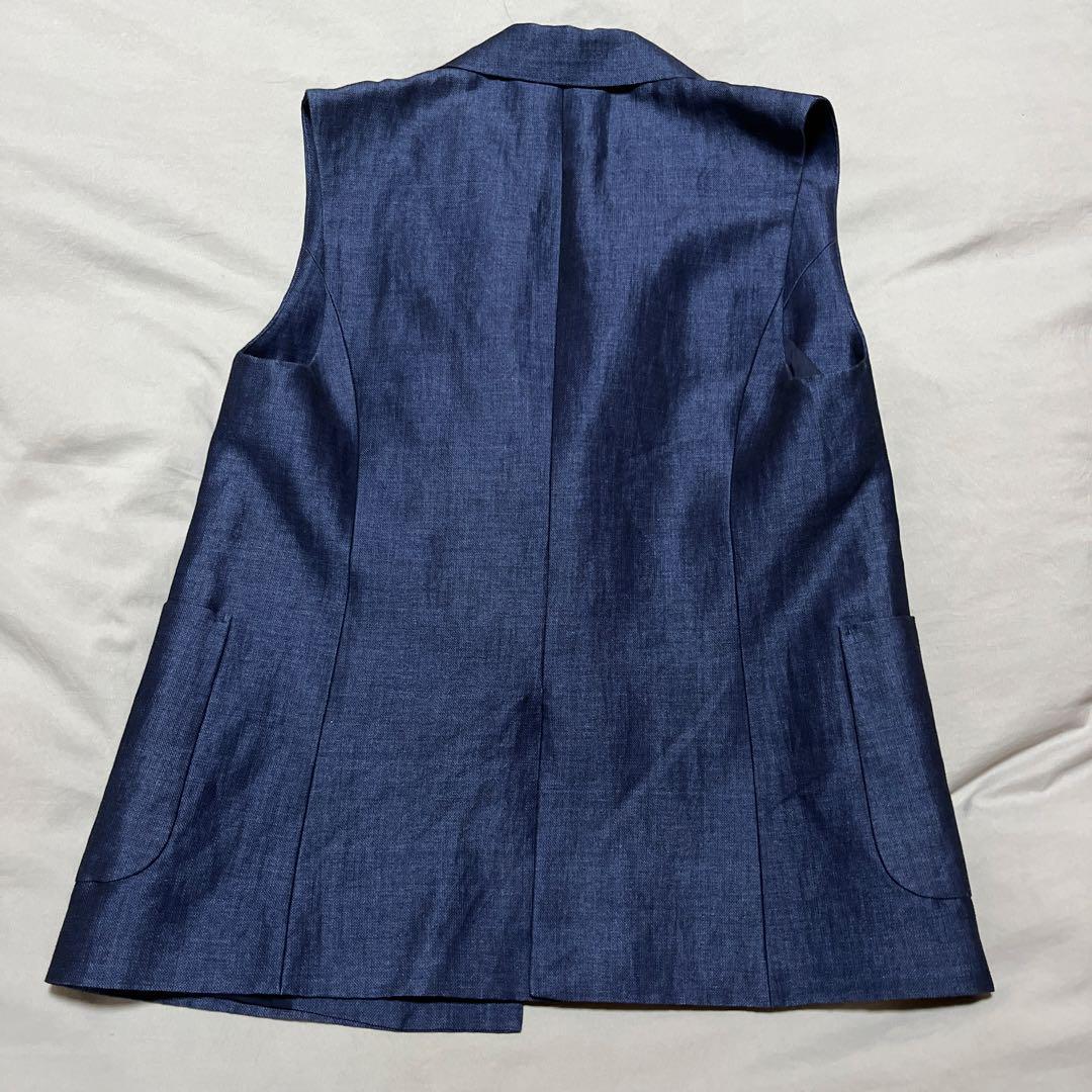 ANAYI ジレ　パールボタン ネイビー ベスト