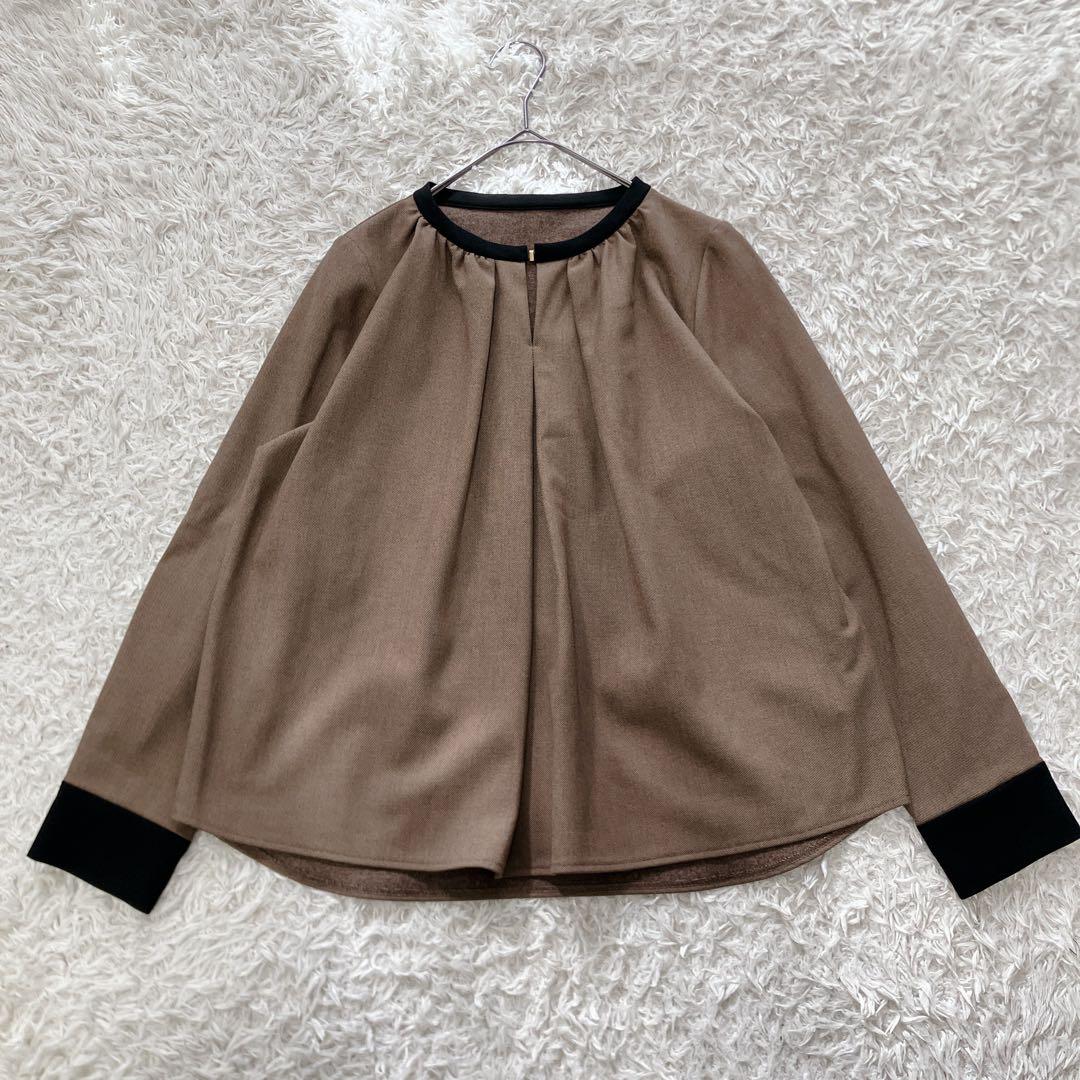TONAL ウォームツイル バイカラー フロントタック ブラウス特別