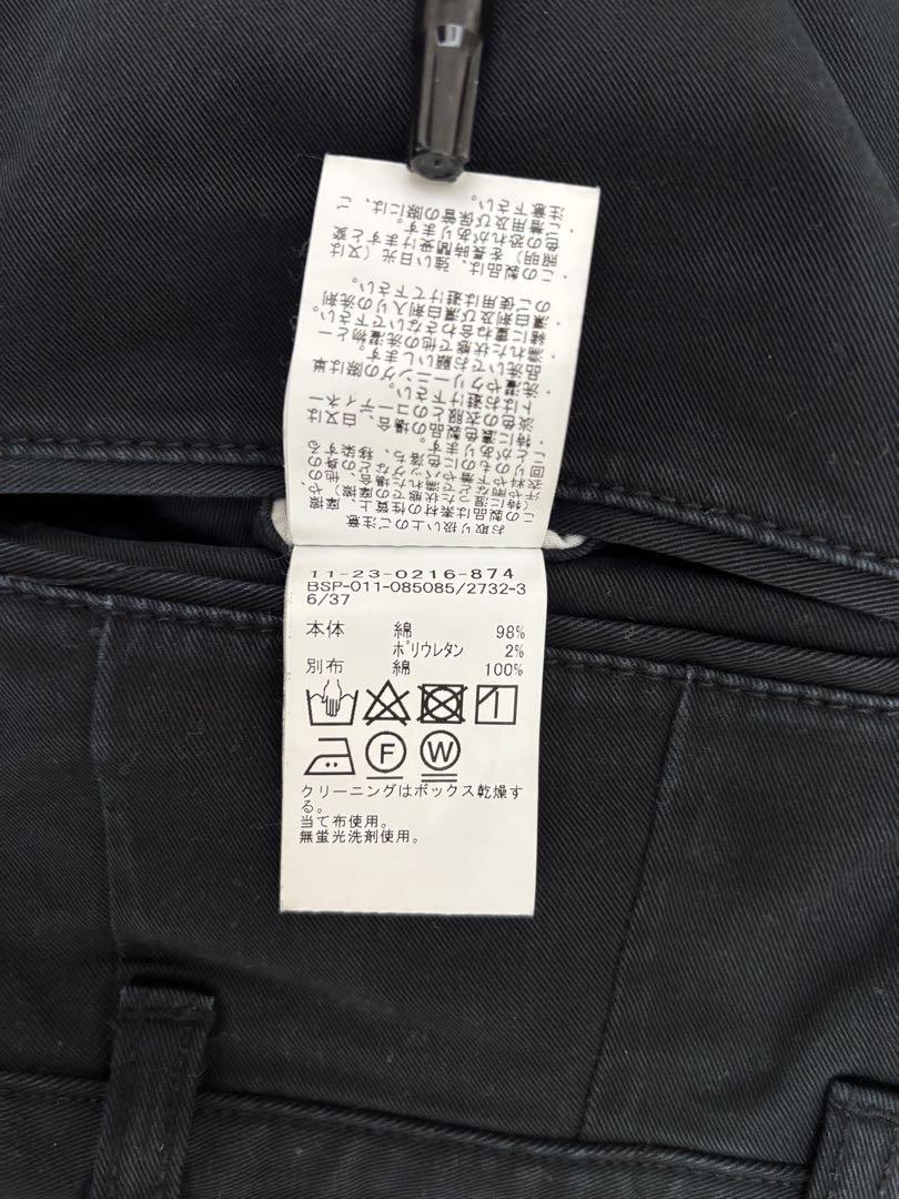 BEAMS PLUS 2 Pleats Twill（チノ） ブラック Sサイズ